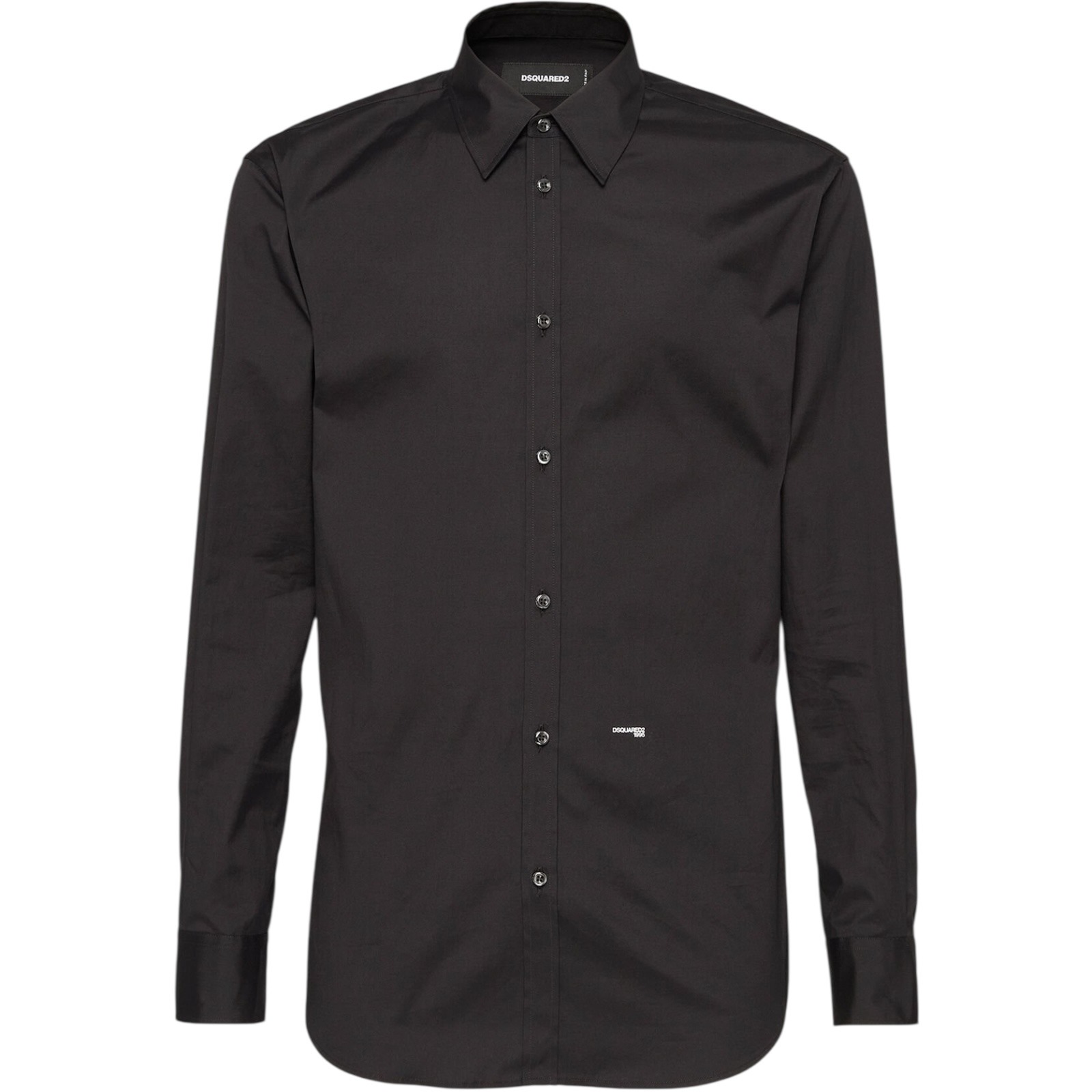 Dsquared2 Mens Black Mini D2 Relaxed Shirt Button Down Dress Shirt Size 50 Italy